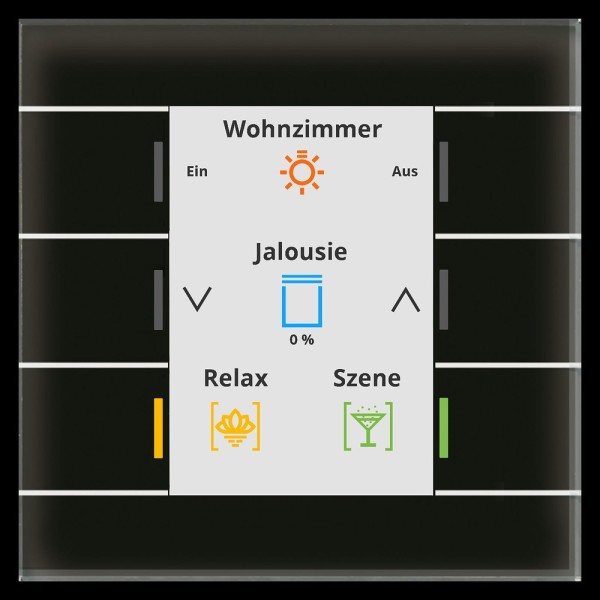 MDT technologies BE-GT20S.02S Glastaster II Smart mit Farbdisplay Schwarz