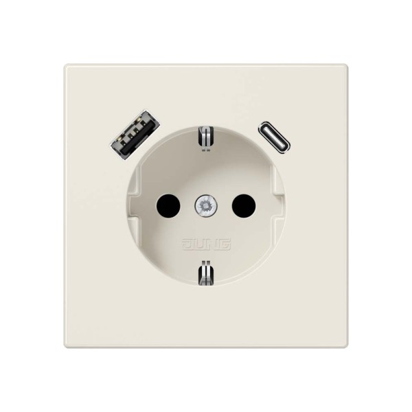 Jung LS1520-15CA SCHUKO-Steckdose mit USB-Ladegerät Typ A+C Serie LS cremeweiß