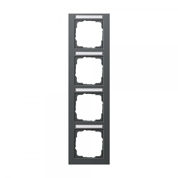 Gira 111423 Abdeckrahmen 4-fach senkrecht Beschriftungsfeld E2 Anthrazit