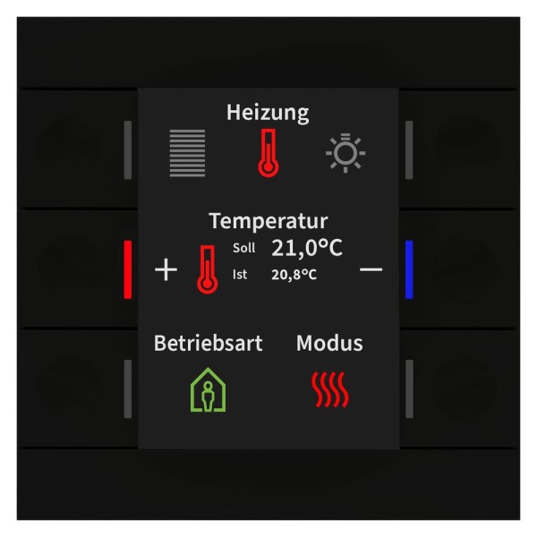 MDT technologies BE-TAS86T06.02 KNX Taster Smart 86 mit Farbdisplay Schwarz matt