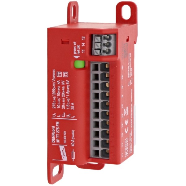 DEHN DCOR3PTT275FM DEHNcord 3P TT 275 FM Dreiphasiger Überspannungsableiter Typ 2 + Typ 3