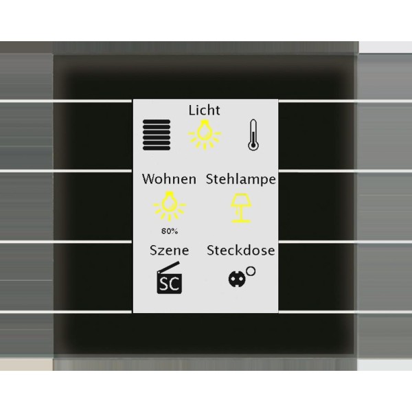 MDT technologies BE-GT20S.02 Glastaster II Smart mit Farbdisplay Schwarz