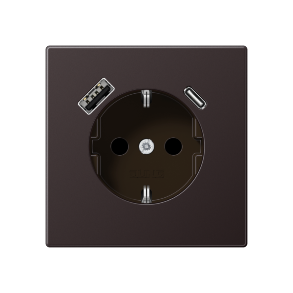 Jung AL1520-15CAD SCHUKO-Steckdose mit USB-Ladegerät 1x Typ A+1x Typ C Serie LS Dark