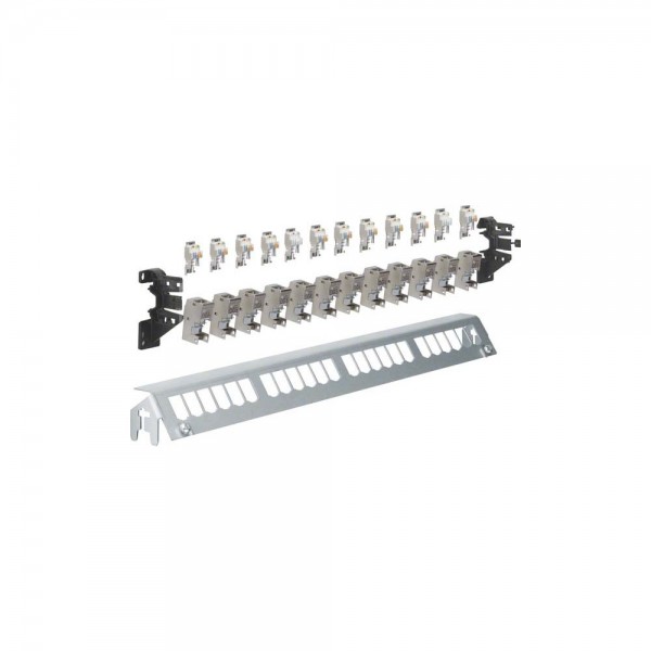 Hager FZ24MM MMPatch-Panel (E-Dat) 24-fach mit 12xRJ45-Modulen