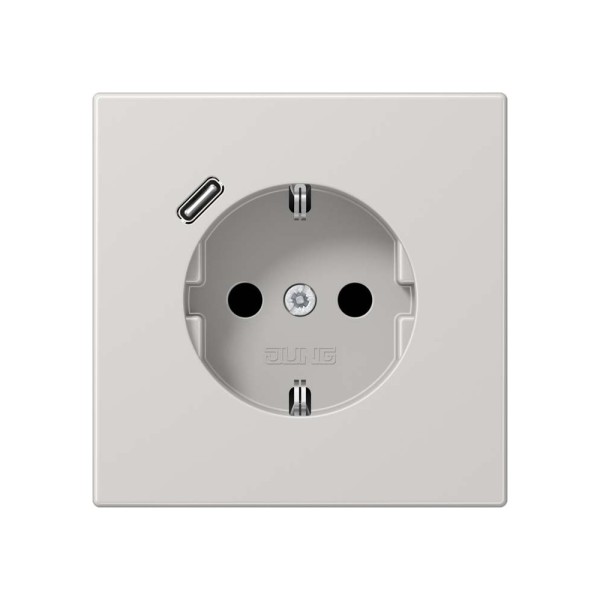 Jung LS1520-18CLG SCHUKO-Steckdose mit USB-Ladegerät 1x Typ C Serie LS lichtgrau