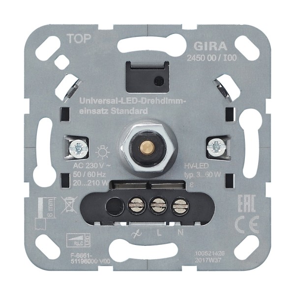 Gira 245000 System 3000 Universal-LED-Drehdimmeinsatz Standard