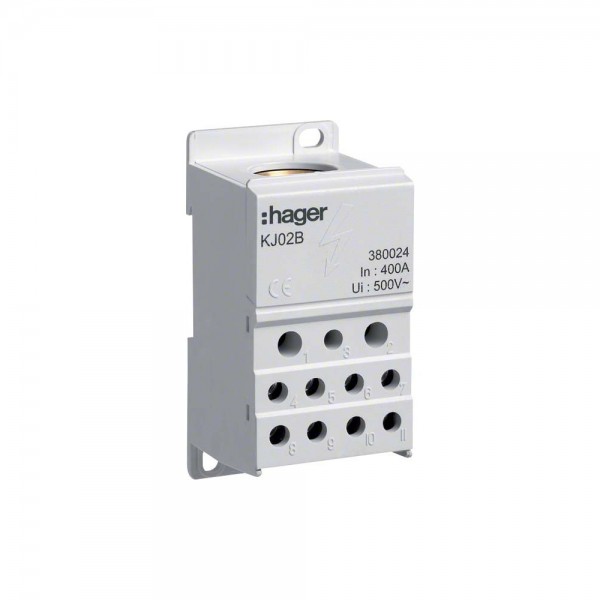 Hager KJ02B Verteilerblock für Mehrfachabgänge 250A/400A 1-polig, Verteilerblöcke, Anschlusstechnik, Hager, Verteilersysteme, Verteilersysteme