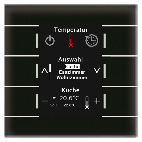 MDT technologies BE-GBZS.01 Glas Bedienzentrale Smart mit Farbdisplay Schwarz