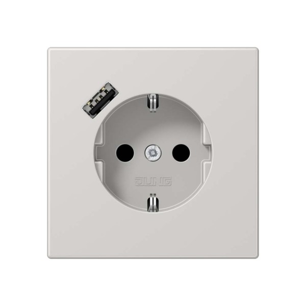 Jung LS1520-18ALG SCHUKO-Steckdose mit USB-Ladegerät 1x Typ A Serie LS lichtgrau