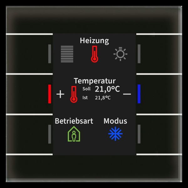 MDT technologies BE-GT2TS.02S Glastaster II Smart mit Farbdisplay Schwarz