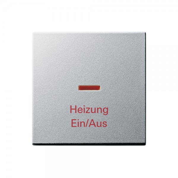 Gira 067826 Wippe mit Kontrollfenster und Aufdruck "Heizung Ein/Aus" System 55 Aluminium