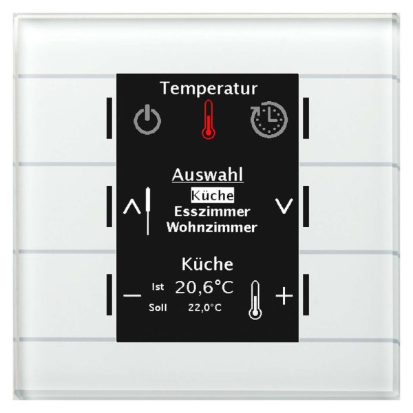 MDT technologies BE-GBZW.01 Glas Bedienzentrale Smart mit Farbdisplay Weiß