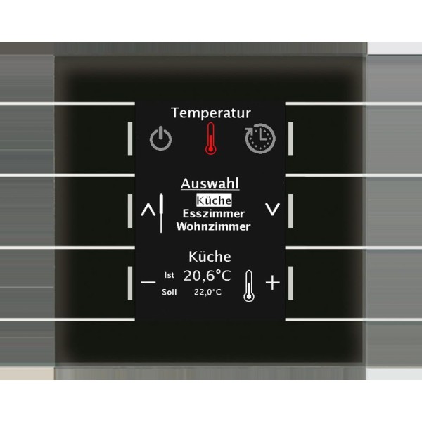 MDT technologies BE-GBZS.01S Glas Bedienzentrale Smart mit Farbdisplay Schwarz