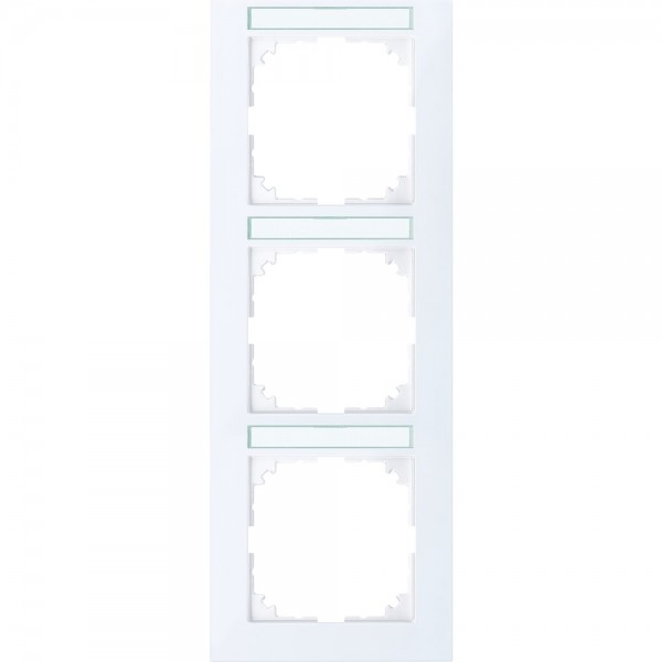 Merten MEG4032-3625 M-Pure-Abdeckrahmen 3-fach Beschriftungsträger senkrecht aktivweiß glänzend