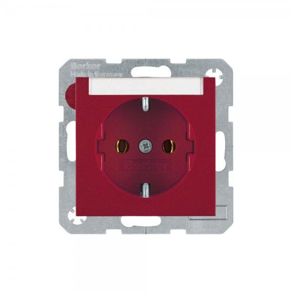 Berker 47508902 Steckdose SCHUKO mit Beschriftungsfeld S.1/B.3/B.7 rot glänzend