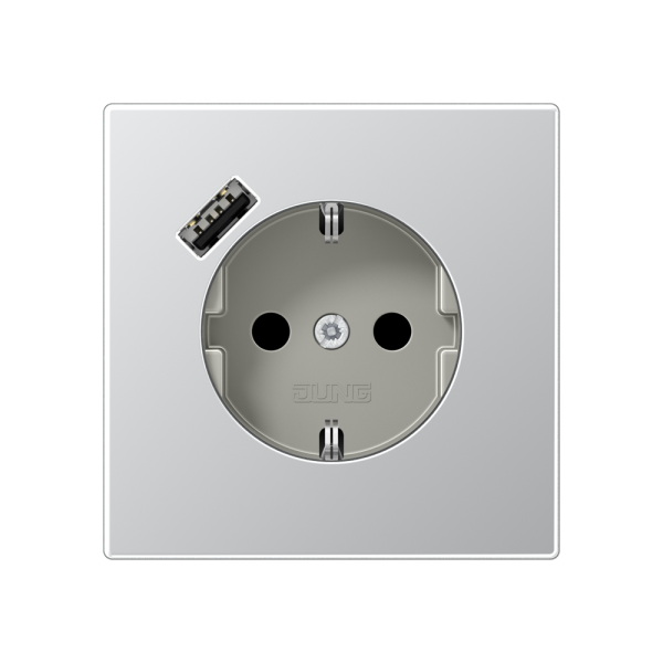 Jung AL1520-18A SCHUKO-Steckdose mit USB-Ladegerät 1x Typ A Serie LS Aluminium