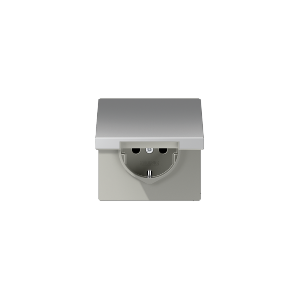 Jung AL1520KL SCHUKO-Steckdose mit Klappdeckel Serie LS Aluminium