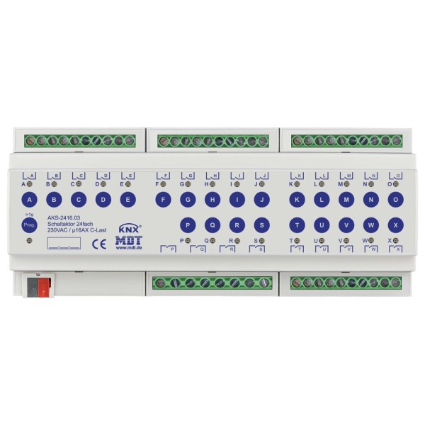 MDT technologies AKS-2416.03 Schaltaktor 24-fach 12TE REG 16A 230VAC