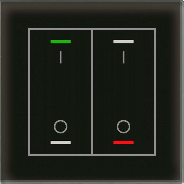 MDT technologies BE-GTL2TS.B1 Glastaster II Light 2-fach RGBW Schwarz Schalten