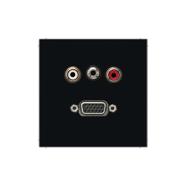 Jung MALS1072SW Multimedia-Anschlusssystem Cinch Audio/Miniklinke 3,5mm VGA Serie LS schwarz